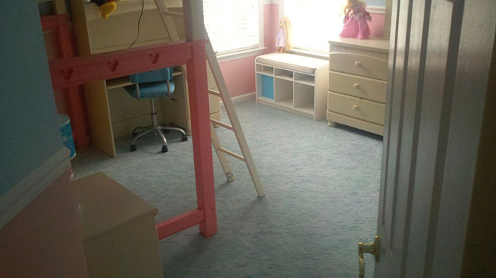 Children's room scene with bright colors