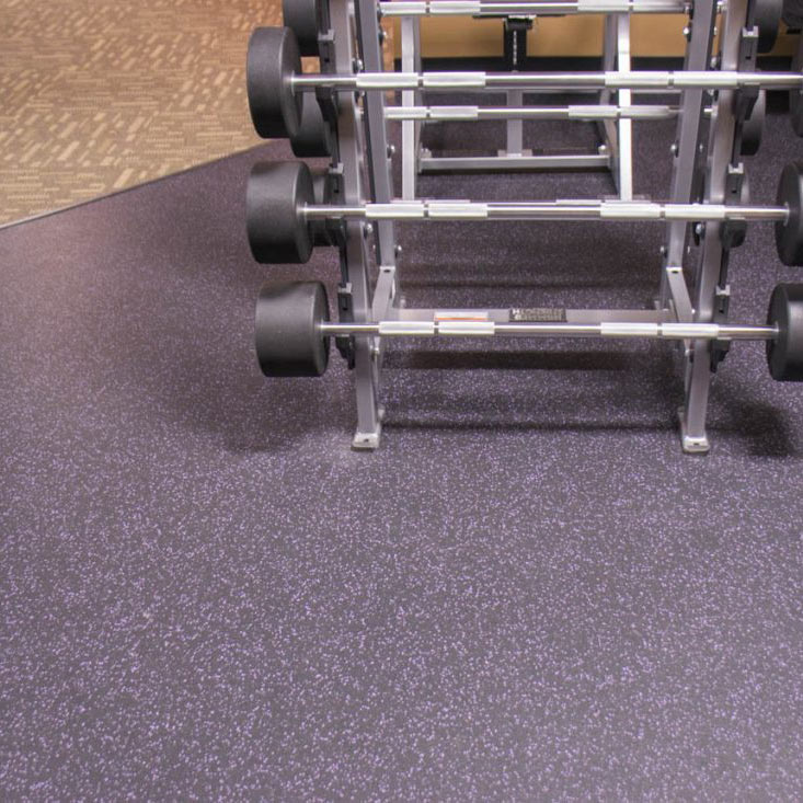 Commercial interior gym with new flooring