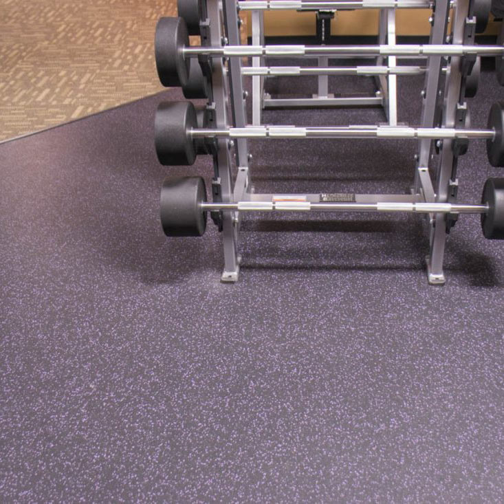 Commercial interior gym with new flooring