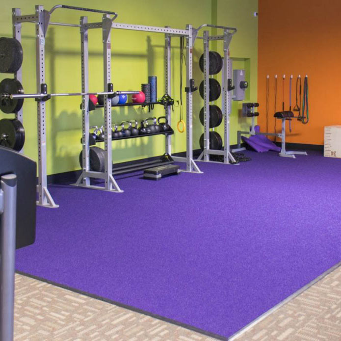 Commercial interior gym with new flooring