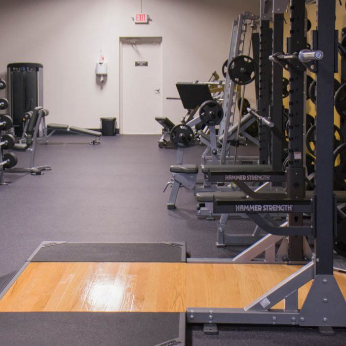 Commercial interior gym with new flooring