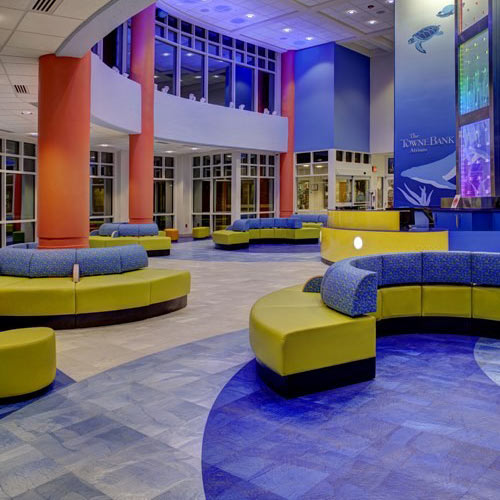 Colorful ocean design hospital interior